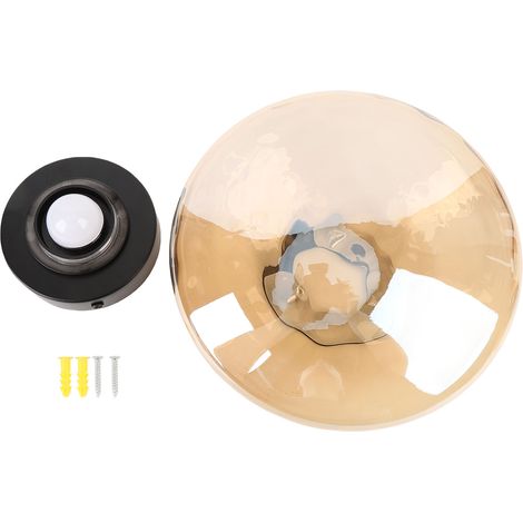 Applique murale minimaliste moderne 3000K lumière chaude verre fer ondulé projection ronde lampe d'intérieur pour chambre salon couloir bronze antique (1/5)