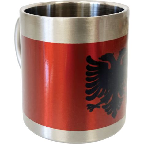 Tasse inox double paroi drapeau Albanais 200 ml (1/2)