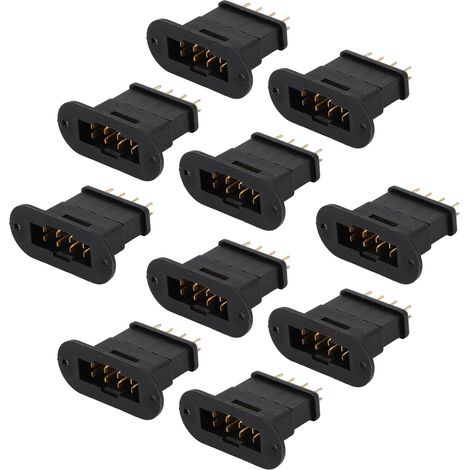 10 pièces 13.050 10 pièces 13.051 MPX Fiche octogonale noire en cuivre pur plaqué or, moulée par injection, modèle de prise de batterie (1/5)