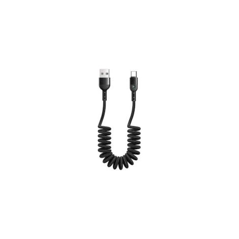 Cavo a spirale, cavo USB-C elastico, cavo retrattile, cavo di ricarica QC 4.0 Type-C, cavo di ricarica a spirale, cavo di ricarica per auto, compatibile con S10 S9 S8 Huawei P3 - Crezuo