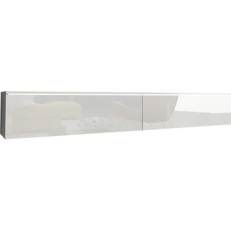 Mobilier1 – Meuble TV Sarasota 121 – Blanc brillant – 2 portes – Largeur 180 cm – Hauteur 30 cm – Profondeur 33 cm – Fabriqué en Union Européenne