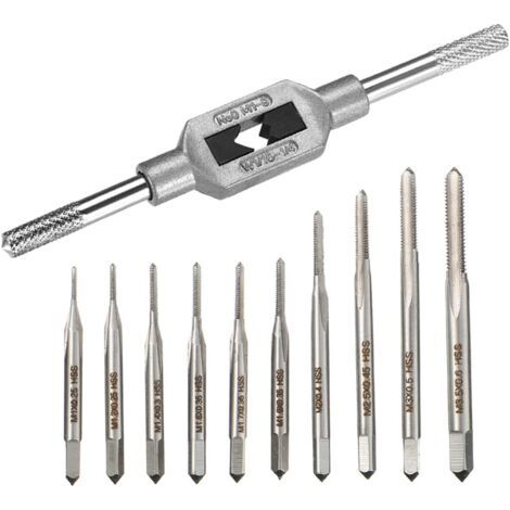 Jeu de 10 mini tarauds et filières métriques micro M1-M3,5 avec clé réglable pour tarauds M1-M8 (1/5)