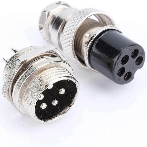 1 jeu de connecteurs à vis GX16 à 5 broches pour l'industrie aéronautique, neuf