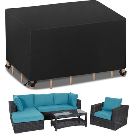 Housse imperméable pour meubles de jardin, protection en tissu Oxford résistant aux UV pour table et chaise mobilier d'extérieur 242 x 162 x 100 cm. (1/5)