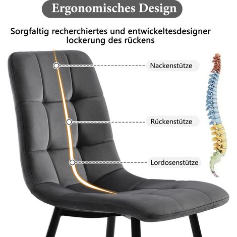 Table à manger rectangulaire 117cm avec 4 chaises, ensemble moderne salle à manger, fauteuils velours gris foncé, piètement doré, mobilier cuisine (1/5)