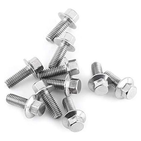 10pcs M6 acier inoxydable SS304 kit de vis, Vis à bride hexagonale Fixation des boulons de la tête de la rondelle(M616)