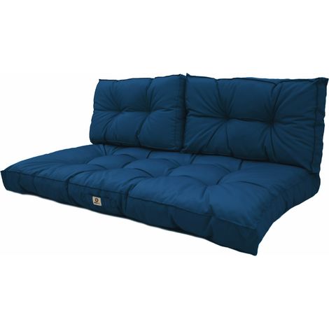Ensemble Coussins Capitonné Banquette 100x50 Bleu Pétrole - Épais 15cm (1 Assise + 2 Dossiers)