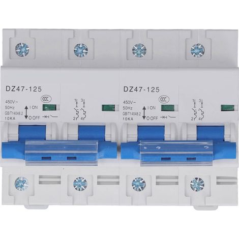 Disjoncteur à verrouillage, pouvoir de coupure de 10 kA, installation sur rail, mini-inverseur manuel double alimentation 450 V CA, 125 A (1/5)