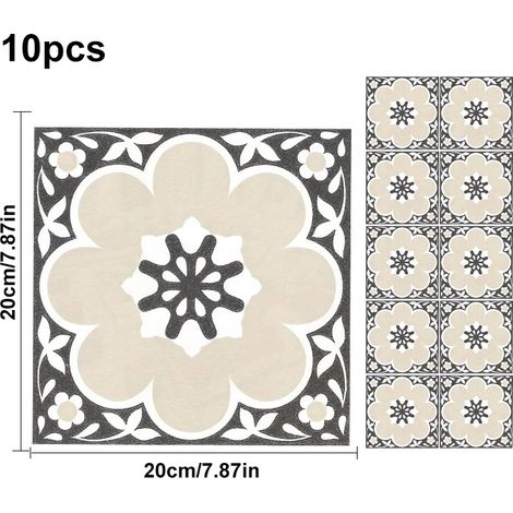 Lot de 10 dalles de sol en vinyle à décoller et à coller Rose 30,5 x 30,5 cm (1/5)