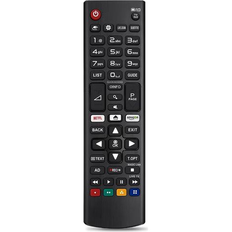 Control remoto de repuesto LG AKB75095308, control remoto universal LG compatible con todos los televisores LG Smart TV/LCD/LED/4K/8K, no requiere configuración, incluye botón de acceso directo a Netf