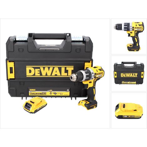 Taladradora percutora sin cable DeWalt DCD 796 NT 18 V 70 Nm sin escobillas + 1x batería recargable 2,0 Ah + TSTAK - sin cargador