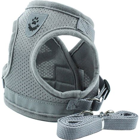 Arnés antitirones para perros, arnés deslizante para mascotas, arnés de malla suave para gatos, chaleco ajustable para exteriores, reflectante para gatitos, cachorros y (1/5)
