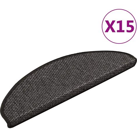 Alfombra autoadhesiva escalera sisal 15 uds antracita 65x21x4cm vidaXL