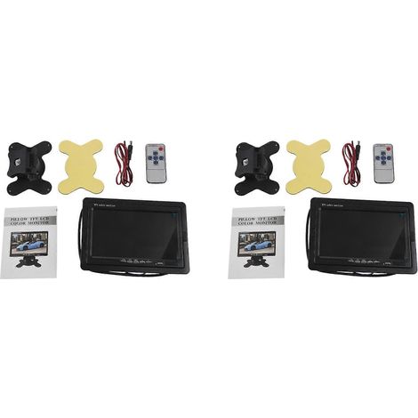 2 monitores TFT LCD a color HD de 7 pulgadas (12V-24V) para cámaras de visión trasera CCTV de automóviles (1/5)