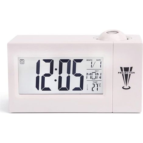Projection numérique Réveil Thermomètre Date de Bureau d'affichage Calendrier du projecteur (1/5)