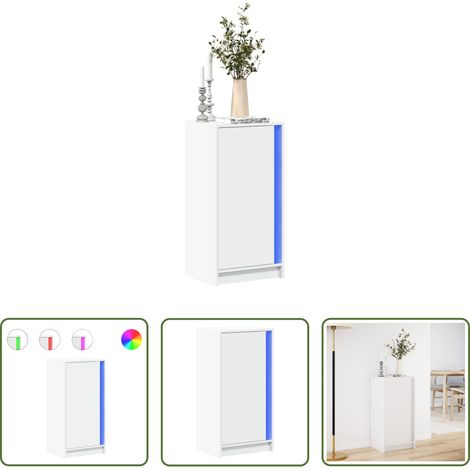 LED-Beleuchtung - LED-Sideboard Weiß 42,5x34x85 cm Holzwerkstoff (1/5)