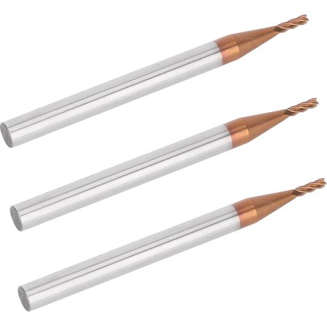 3 fraises à 4 dents en acier tungstène pour usinage CNC, dimensions : 1,5 x 50 x 4T (1/5)