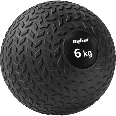 Kleiner Medizinball für Rehabilitationsübungen, Slam Ball, 23 cm, 6 kg, Rebel
