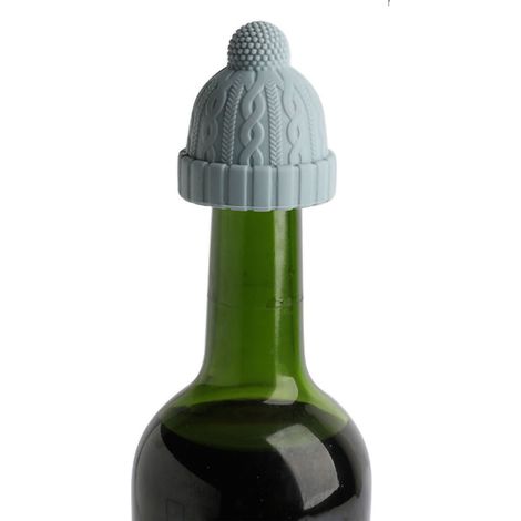 Bouchon de Bouteille de Vin en Silicone Réutilisable pour Vin Bière Whisky Bleu (1/5)