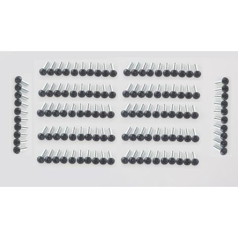 Lot de 120 vis à bois cruciformes à tête bombée avec tête bombée – Vis à tôle – Vis à tôle – Plaqué zinc, têtes noires n°6 x 1,9 cm (1/5)