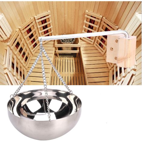 Bol d'aromathérapie en acier inoxydable de 20 cm pour hammams et saunas (1/5)