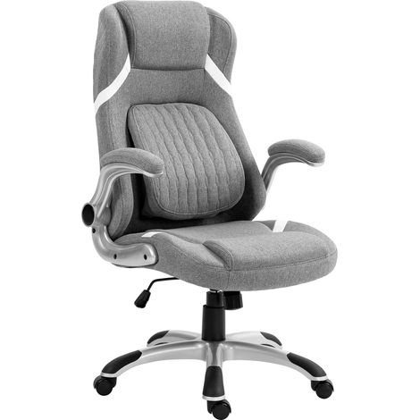 Vinsetto Fabric Office Desk Chair with Adjustable Height Tilt Function Grey (1/5)