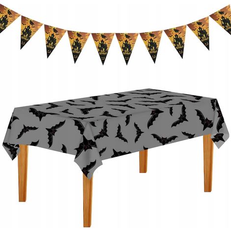 Tovaglia di Halloween con Pipistrelli 220x130 cm con Striscioni (1/4)