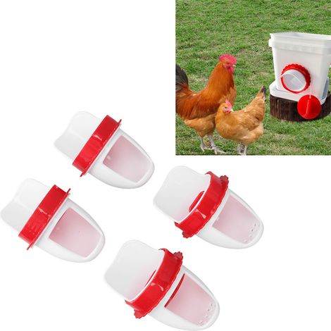 4+1 Schwerkraftfutterautomat für Hühner und Enten, regensicher, mit kreuzförmiger Tränke. (1/5)