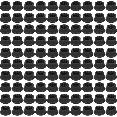 100 pièces M10 X 1.25 écrou hexagonal en acier au carbone pour générateur d'essence 168F 170 188 noir (1/5)