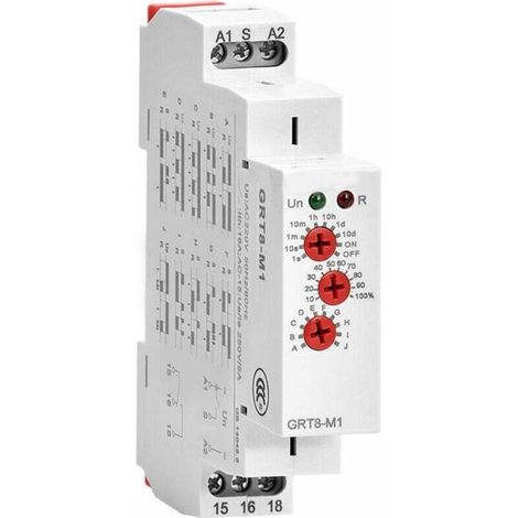 Time Relay - Time Relay Multifunctional Time Relay with 10 Functions, DIN Rail Mounting for Industrial Equipment (AC 220V) GRT8-M1 A220 (1/4)