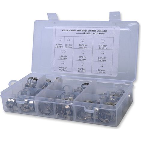 Lucky-88 – Schlauchschellen aus Edelstahl 304 – 100er-Packung – Durchmesser 7–15 mm – 360°-Abdichtung für industrielle Anwendungen (1/3)