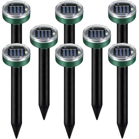 4 pièces Solar Ultrasons Pilote de taupe Imperméable Repousse les serpents Rongeurs Jardin - Pack (1/5)