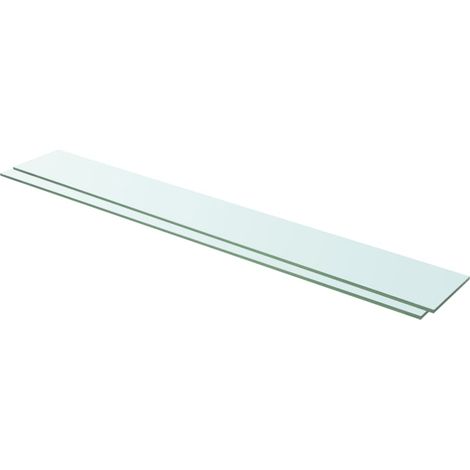 Lot de 2 Panneaux d'étagère Meuble Étagère Meuble de rangement Verre Transparent 110 x 15 cm 86079 (1/3)