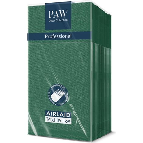 Serviettes Pochette Tissu 1/8, 25 pièces - Toucher Doux Vert Foncé (1/5)