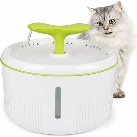 Fontaine à Eau pour Chat, 2L Distributeur Eau pour Chat, Fontaine Chat Automatique avec Lumière LED, Fenêtre de Niveau d'eau et Filtre à Charbon Actif, Ultra Silencieuse (1/5)