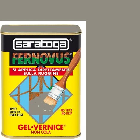 Fernovus Saratoga Vernice Gel Pittura Smalto Antiruggine effetto 2in1 da 750 ml - Colore: GRIGIO SCURO MARTELLATO