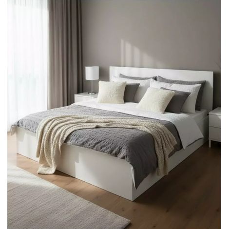 letto matrimoniale contenitore bellahome "double" bianco 160x190 cm