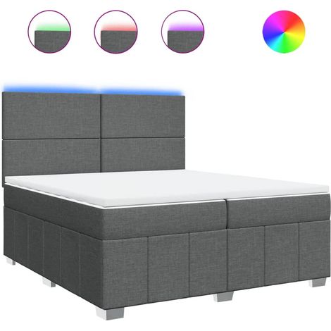 Maison Exclusive - Giroletto a Molle con Materasso Grigio Scuro 200x200 cm Tessuto (1/5)