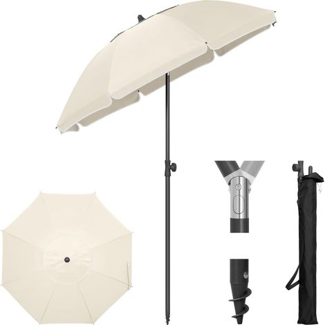 Parasol de Plage - 175cm - Tissu Anti-UV - Hauteur Réglable - Extérieur Jardin Terrasse (1/5)