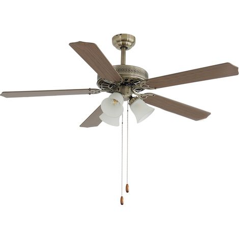 Deckenventilator in Antikbronze mit Beleuchtung Leise 30 dB 3 Geschwindigkeitsstufen Durchmesser 132 cm (1/5)