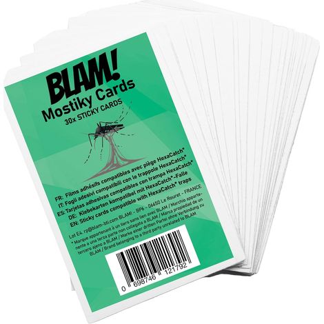 30 Films Adhésifs Double Face Compatibles HexaCatch() et Barricade() - Cartes de Glu Anti-Moustiques Tigres - 76x115 mm - sans Insecticide (1/5)