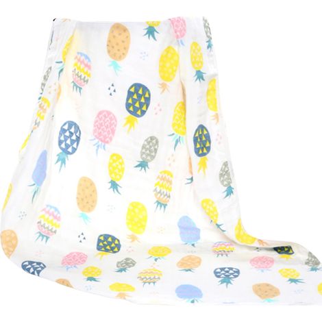 Serviette de bain pour nouveau-né en coton seersucker lavé de classe A, six épaisseurs de gaze, 110 x 105 cm