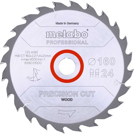 Metabo - Lama per sega circolare Precision Cut per legno 160 x 20 mm 628031000