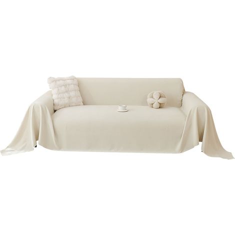 Housse de canapé antidérapante et imperméable pour chat et chien, idéale pour les animaux de compagnie (chats, chiens, enfants). Couleur beige. Dimensions : 180 x 180 cm. (1/5)