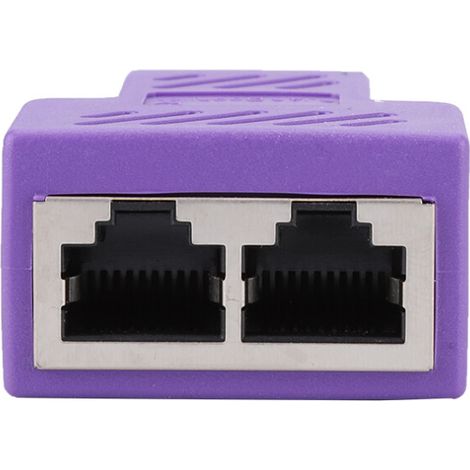 Adattatore splitter Ethernet RJ45 a trasmissione stabile, da 1 connettore femmina a 2 connettori femmina, adatto per prese LAN Ethernet, compatibile con reti PoE Cat5 e Cat6, ad alte prestazioni.