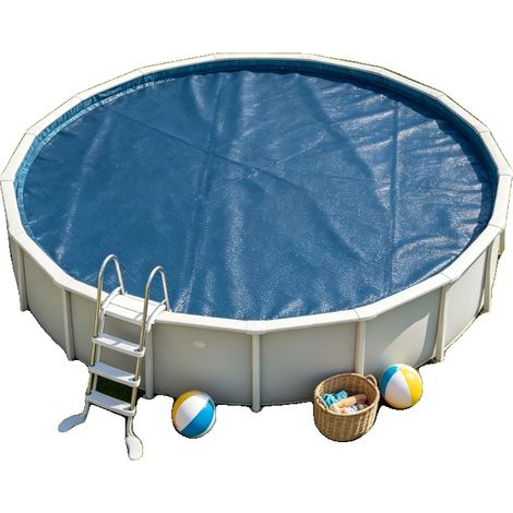 Solarpoolabdeckung, 549 cm Durchmesser, 200 Mikron Dicke, Runde Form, Langlebiges PE-Material, Schwarz und Blau (1/5)