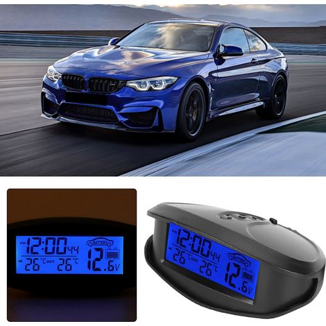 EC98 LED-Digital-Autothermometer, 12-V-Spannungsprüfer mit Uhr, Kfz-Anzeige (1/5)