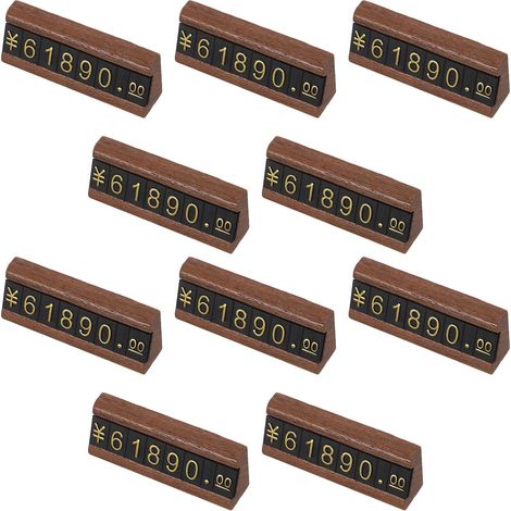 Sets de Sets de Ensembles Blocs D'affichage des Prix Lot de 10 pour Bijoux en Bois et Plastique Combinaison Flexible, Support D'étiquettes de Prix Élégant pour Boutique (1/5)