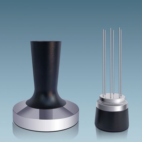 Tasseur à café, cafetière en acier inoxydable, outil de distribution de poudre 2 en 1, 58 mm. (1/5)