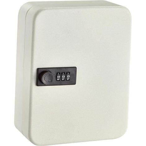 Armoire à clés verrouillable à 20 chiffres, boîte de rangement pour clés pour maison, bureau, appartement (blanc, à combinaison) (1/4)